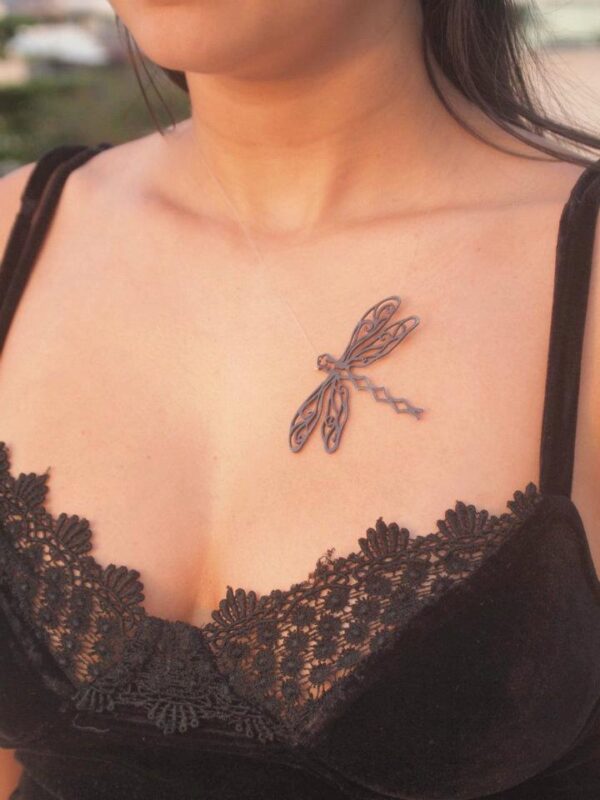 Pingente Joia Tatuada Libélula Prata